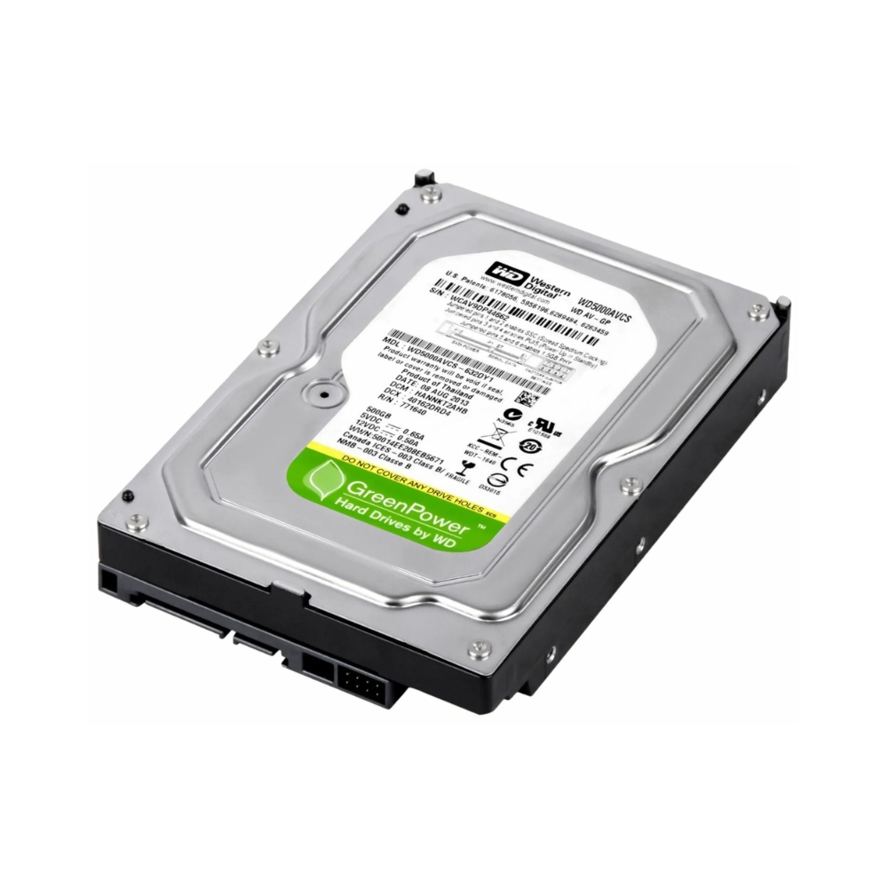 img Disco Duro Western Digital Verde 500GB 5400RPM Sata III 3.5" Trabajo 24/7 Cache 16MB para Videovigilancia CCTV Reacondicionado WD5000AVCS