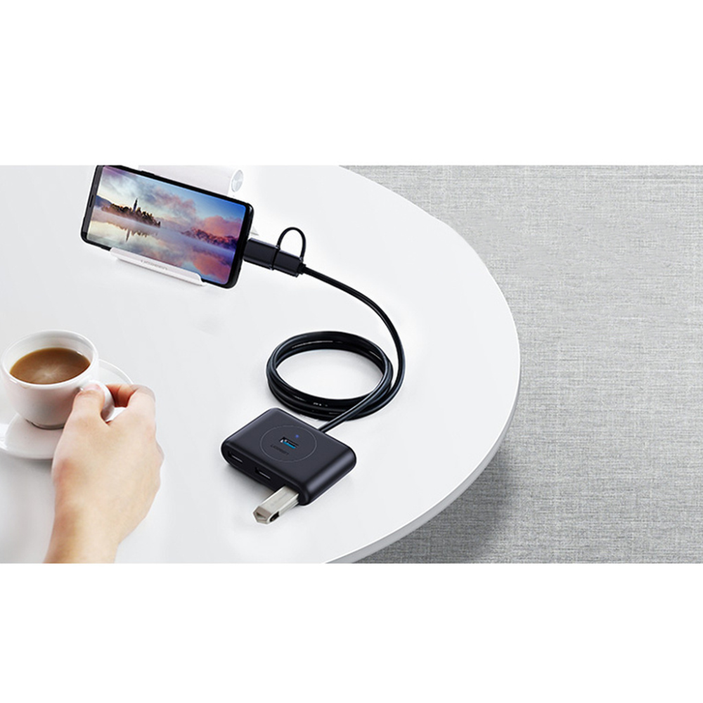 img Hub USB-A 3.0 con Adaptador tipo-C con 4 Puertos USB-A color Negro 40850