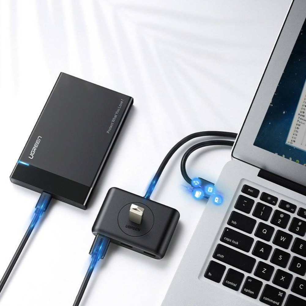 img Hub USB-A 3.0 con Adaptador tipo-C con 4 Puertos USB-A color Negro 40850