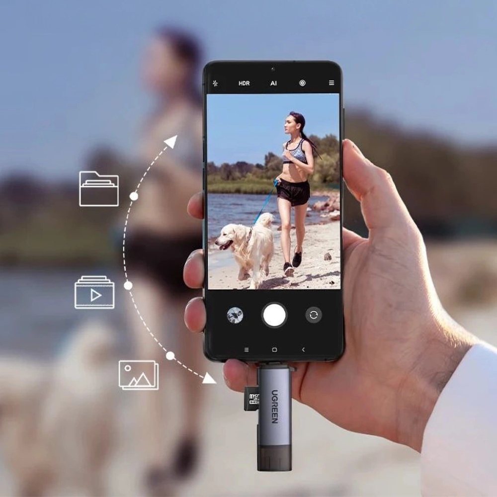 img Lector de Tarjetas Ugreen Permite leer Micro SD y SD Doble Puerto USB-A y USB-C 50706