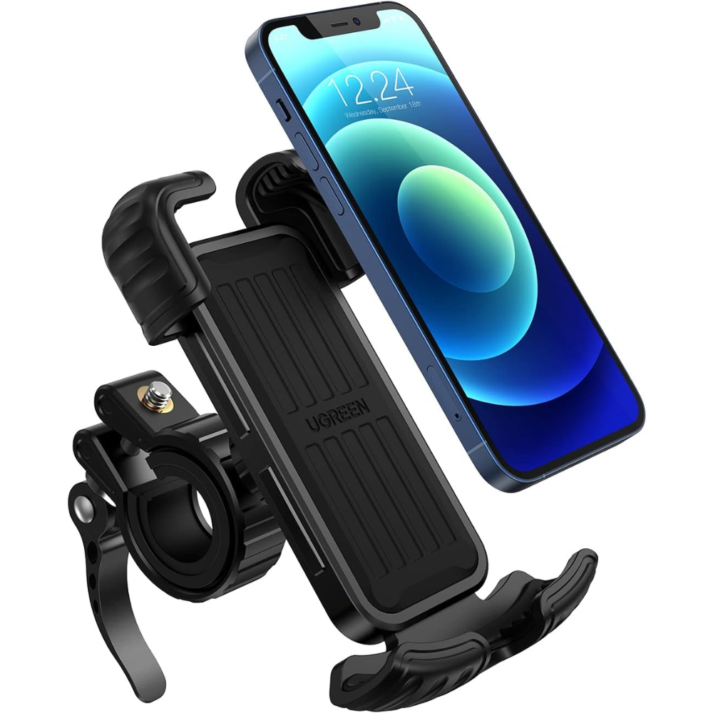 Soporte de Bicicleta Ugreen Universal Compatible con Celulares de 4.6 a 6.8" Seguridad en 4 esquinas Rotacion 360 grados 60548