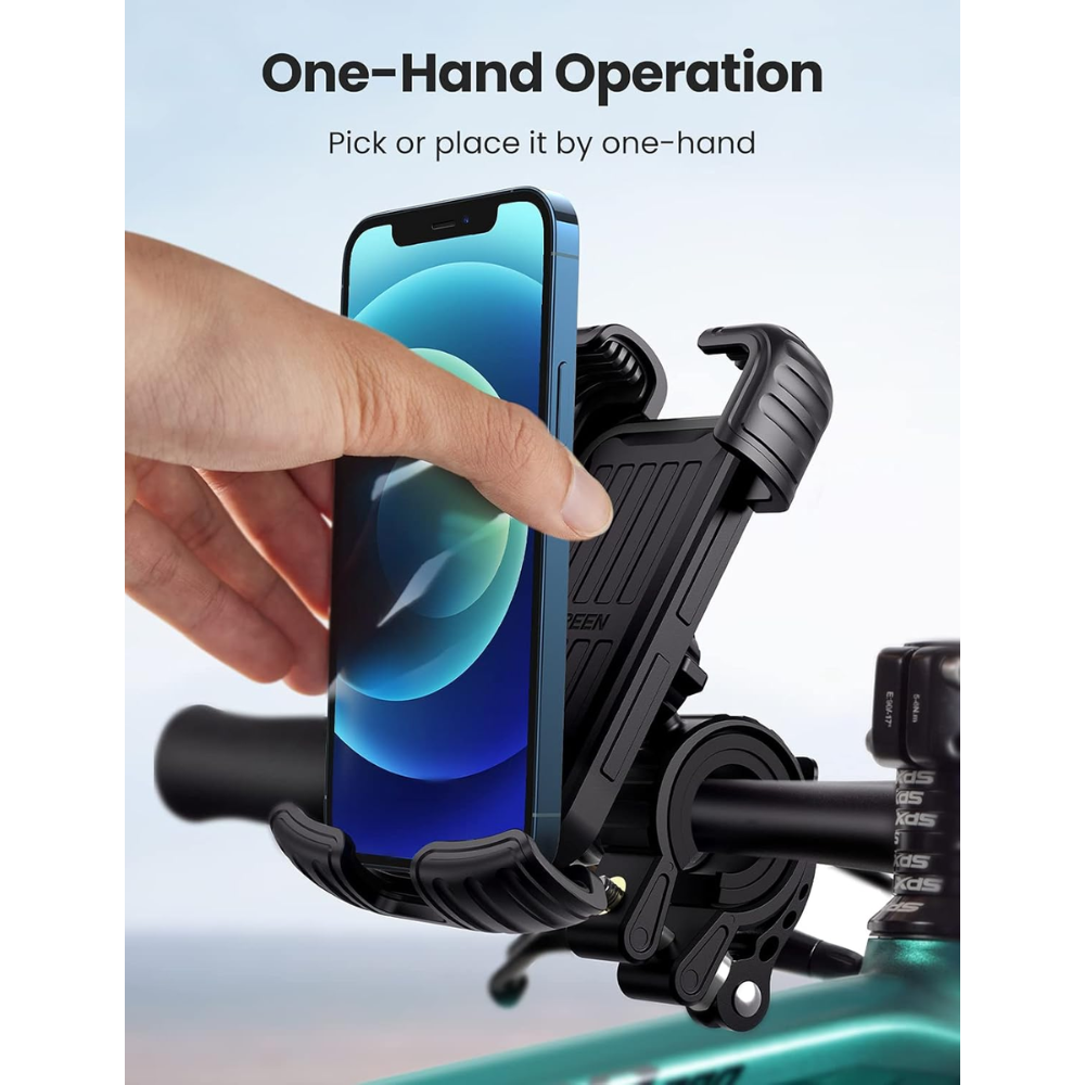 img Soporte de Bicicleta Ugreen Universal Compatible con Celulares de 4.6 a 6.8" Seguridad en 4 esquinas Rotacion 360 grados 60548