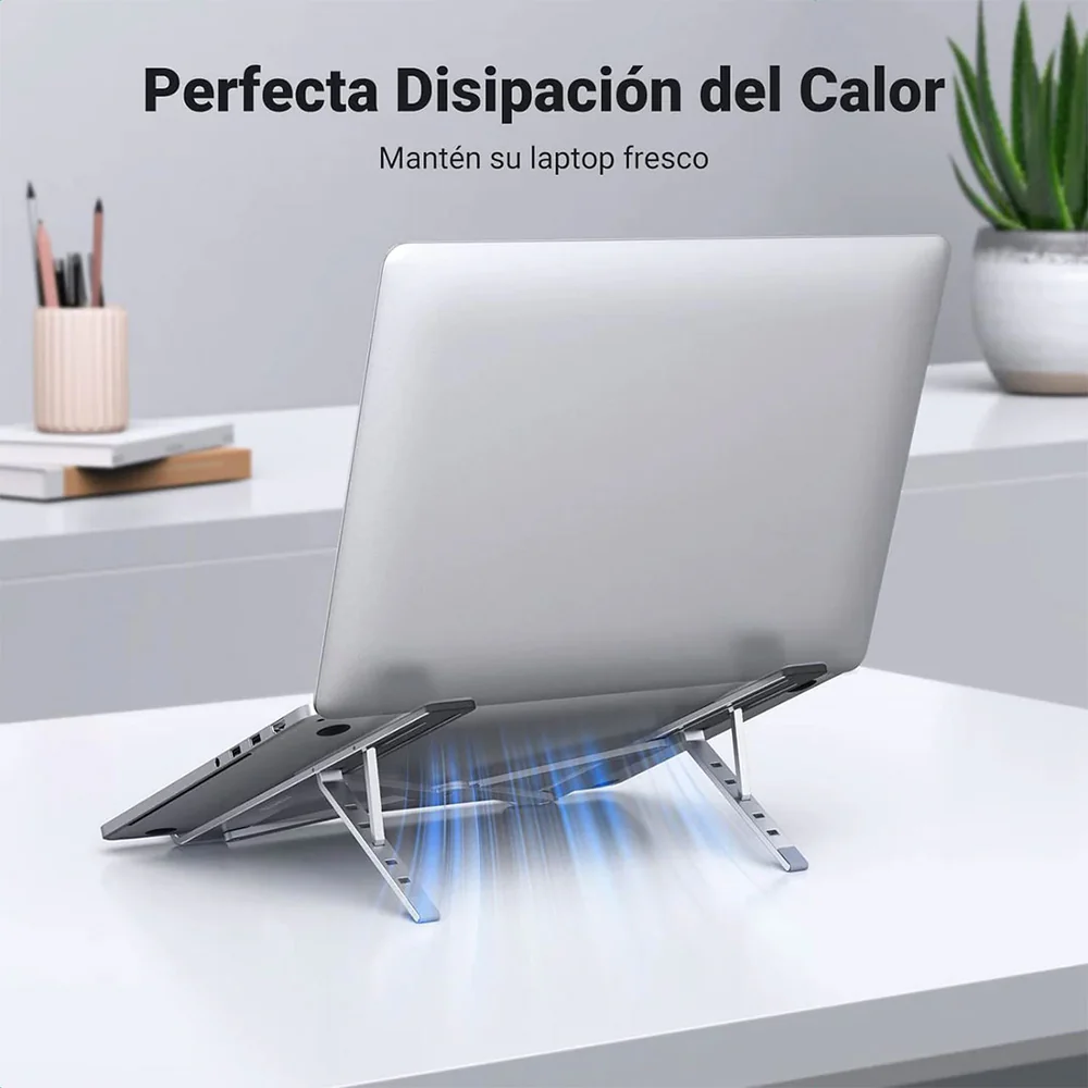 img Soporte para Laptop Ugreen de Aluminio Diseño Ergonomico y Plegable soporta hasta 17.3" con 5 Alturas Regulables 40289