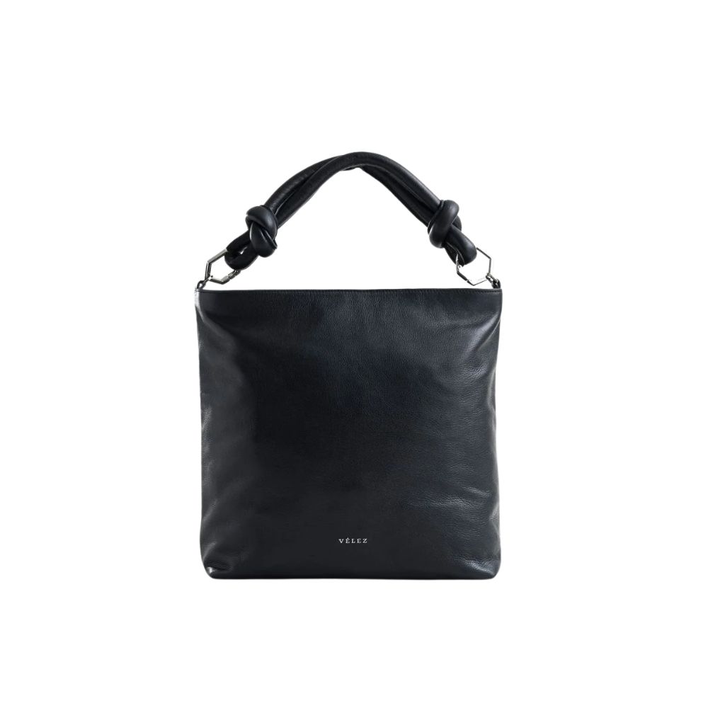 Bolso de Cuero Negro Vélez 