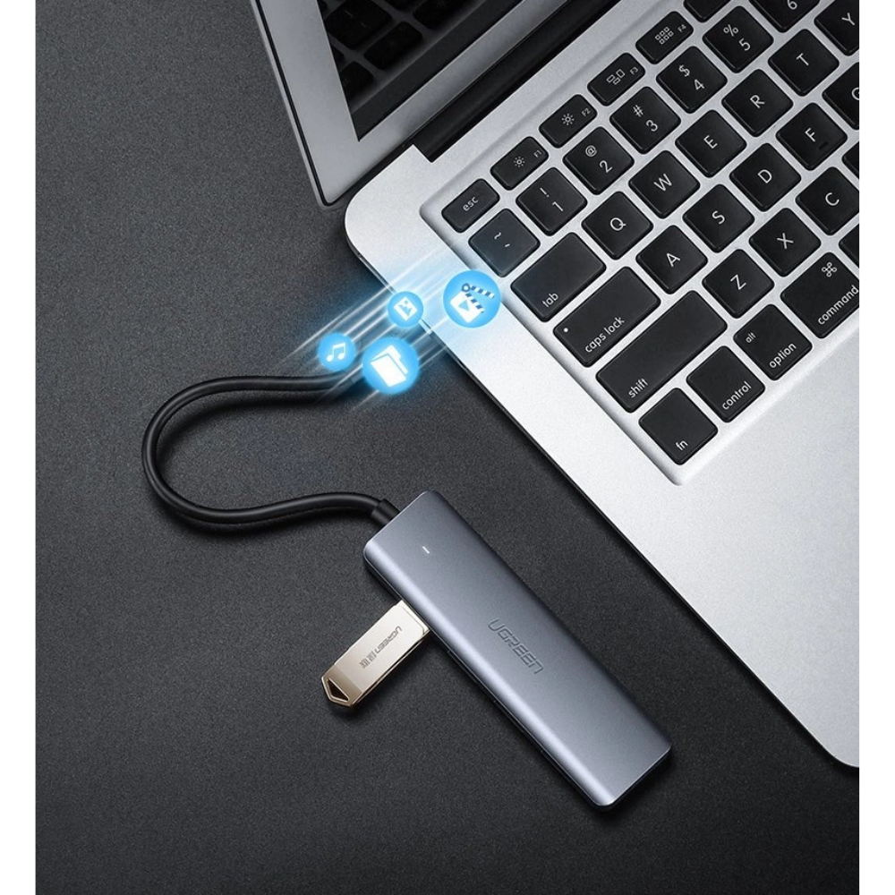 img Hub USB-C Ugreen 4 USB-A 3.0 y 1 USB-C solo para Datos Longitud del cable 15cm 70336