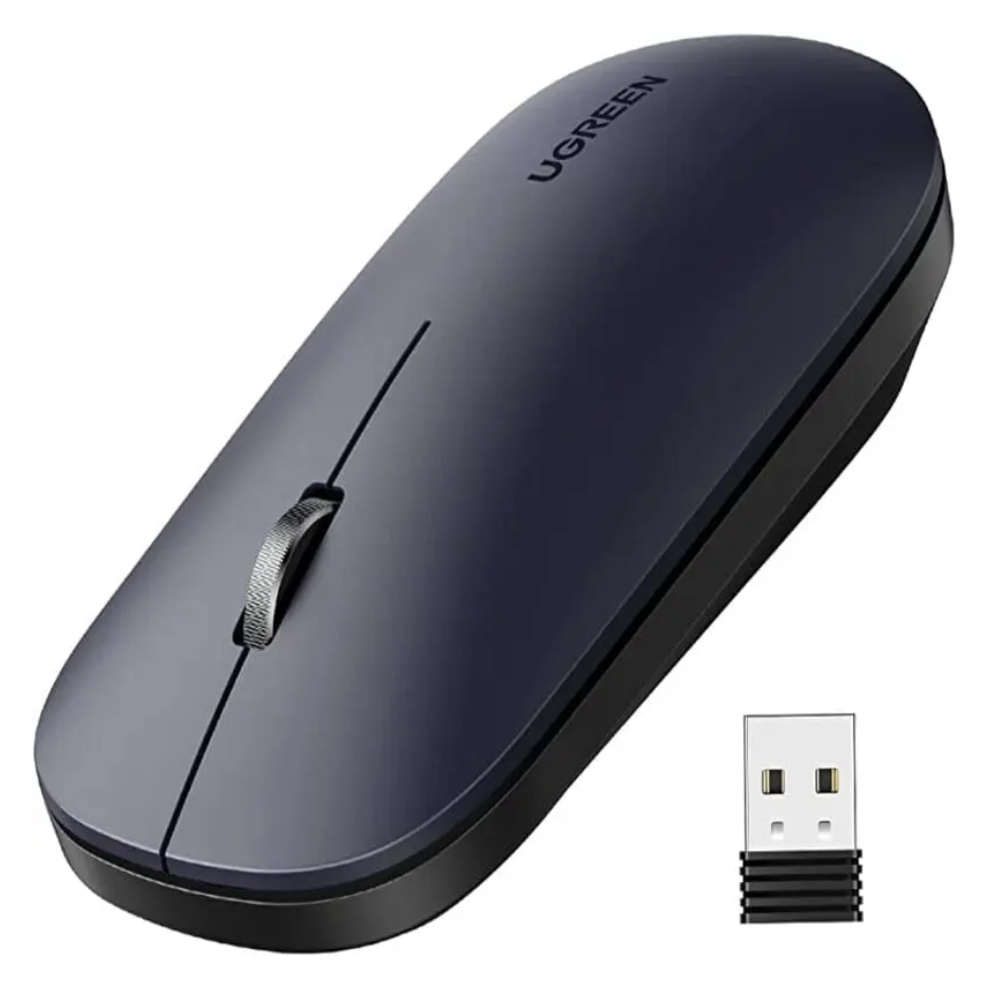 Mouse Ugreen Inalambrico 2.4GHz Ultra Slim hasta 4000 DPI Bluetooth 5.0 con 5 Botones color Negro 90372