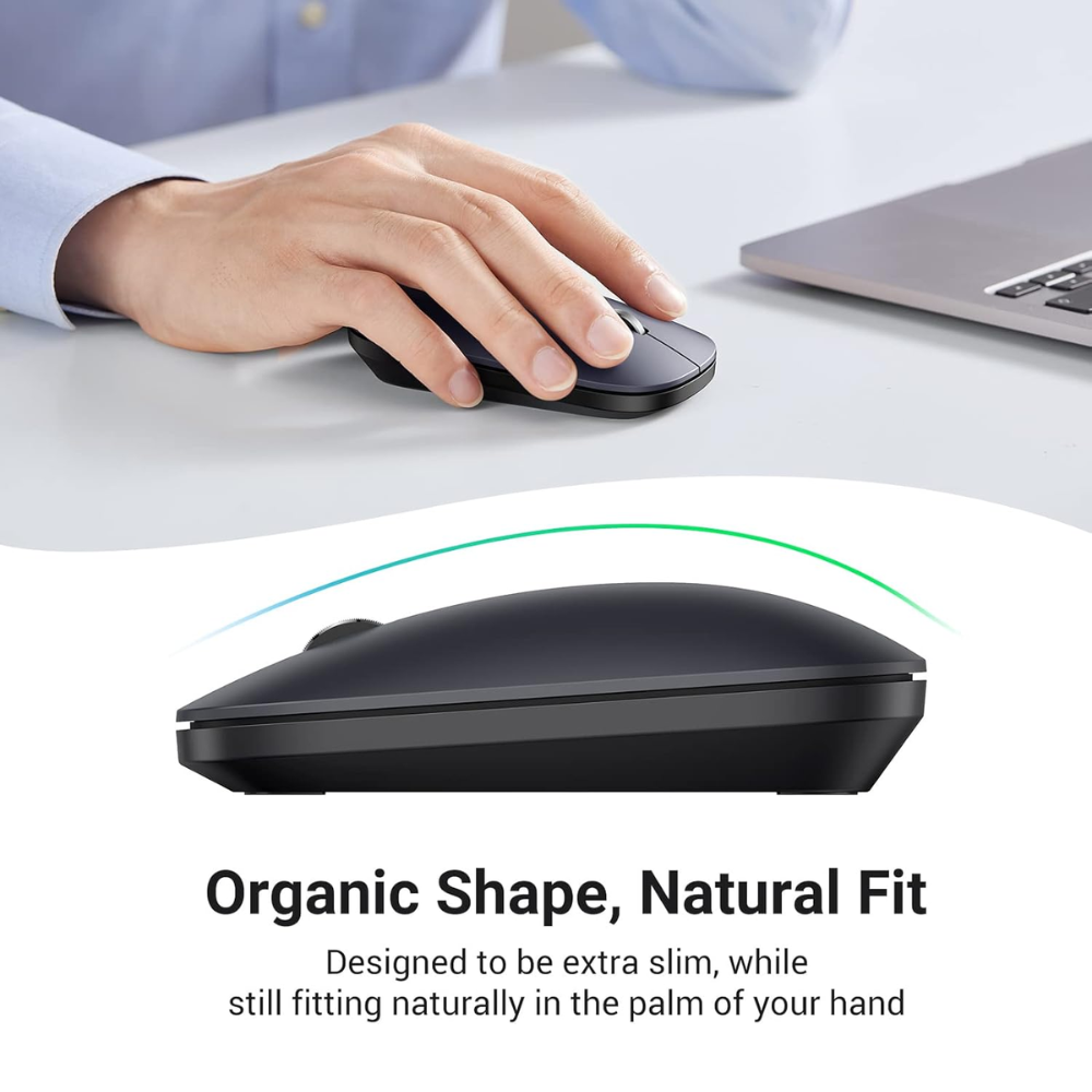 img Mouse Ugreen Inalambrico 2.4GHz Ultra Slim hasta 4000 DPI Bluetooth 5.0 con 5 Botones color Negro 90372