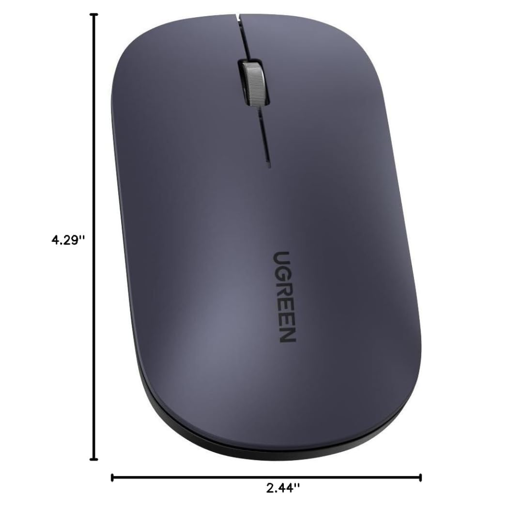 img Mouse Ugreen Inalambrico 2.4GHz Ultra Slim hasta 4000 DPI Bluetooth 5.0 con 5 Botones color Negro 90372