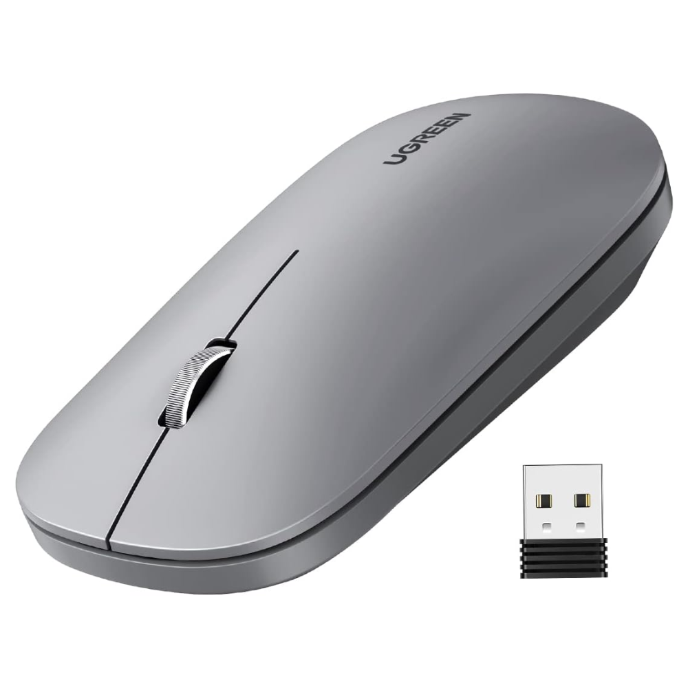 Mouse Ugreen Inalambrico 2.4GHz Ultra Slim hasta 4000 DPI color Gris 90373