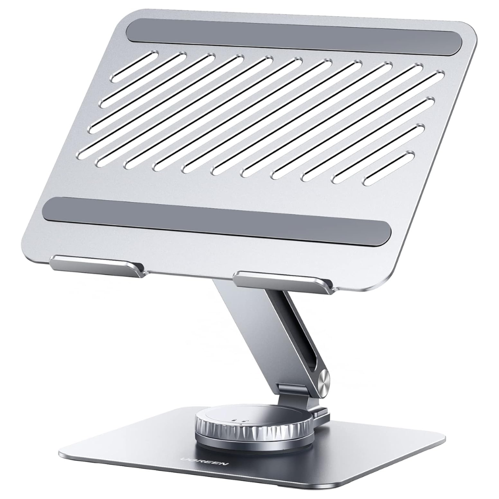 Soporte Ugreen para Laptop de Escritorio hasta 17.3" base giratoria 360 Grados Diseño Ergonomico Buena Ventilacion cuerpo de Aluminio 90849