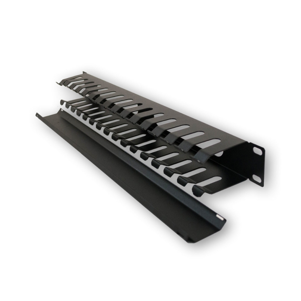Organizador de Cable GLC 1U Horizontal con Tapa Horizontal de 19" color Negro GLC-ORGCR-001