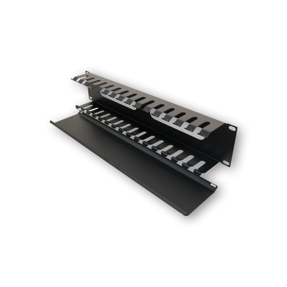 Organizador de Cable GLC 2U Horizontal con Tapa Horizontal de 19" color Negro GLC-ORGCR-002