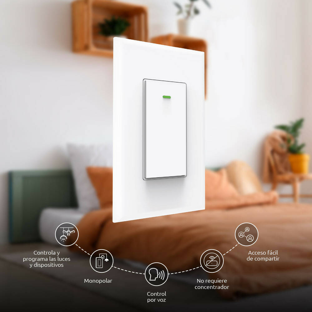 img Interruptor Inteligente Nexxt para 1 Circuito conectividad Wi-Fi Google Home y Alexa NHE-S100