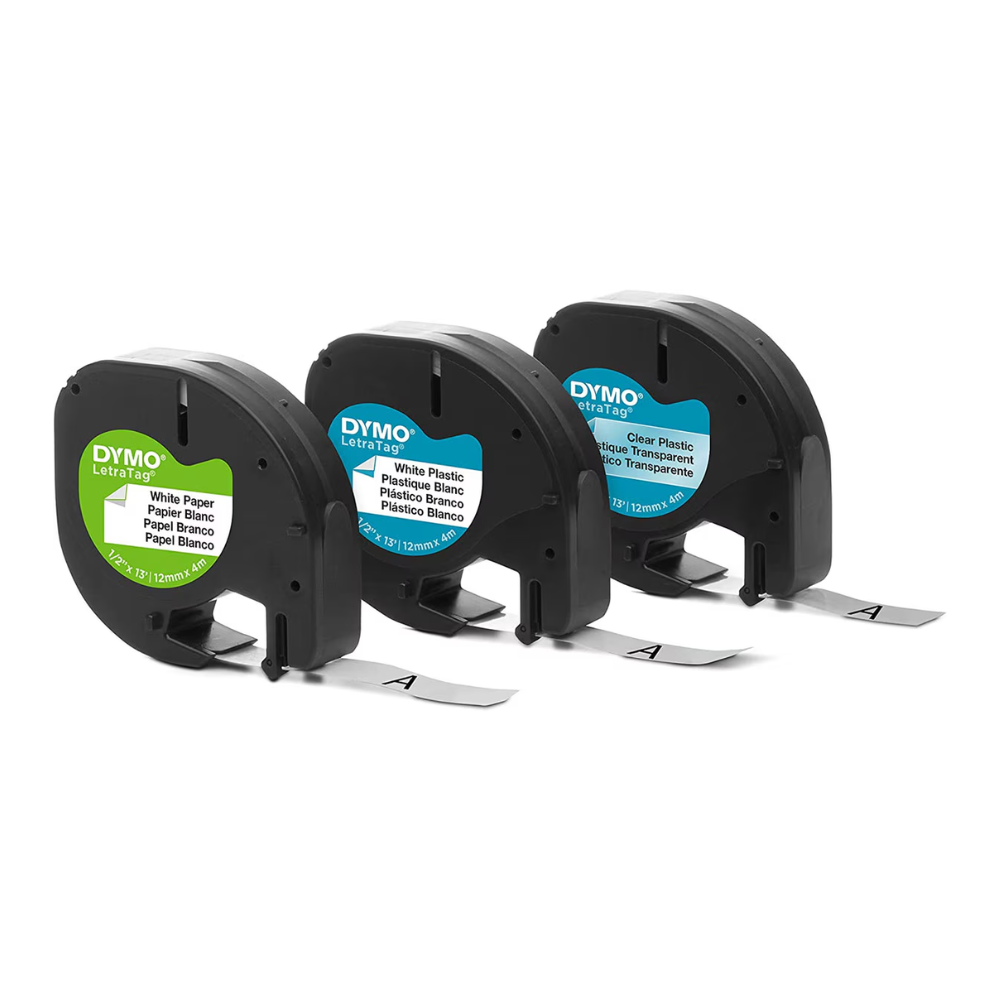 Cinta Dymo Letratag Kit 3 Piezas 12mm x 4m 12331