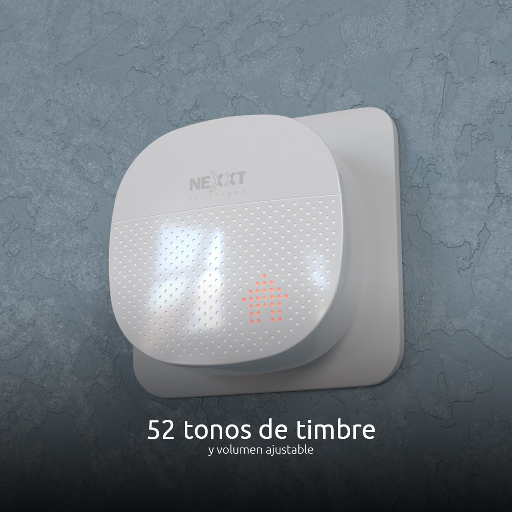 img Timbre Inteligente Nexxt Camara Video Portero Full HD WiFi Alexa Google Audio Bidireccional Deteccion de Movimiento Vision Nocturna Proteccion IP65 NHC-D100