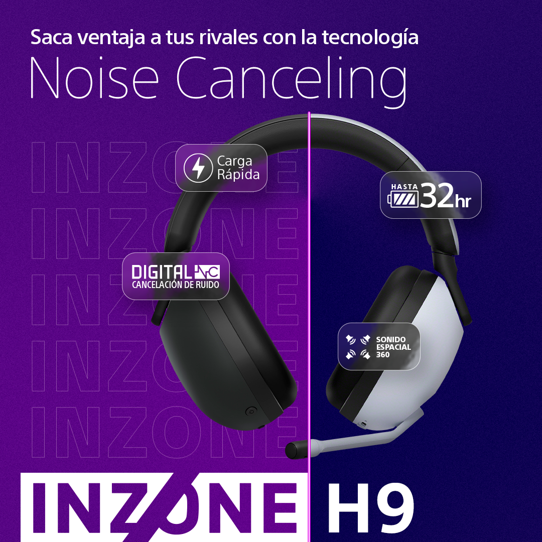Audífonos Gamer inalámbrico con cancelación de ruido INZONE H9