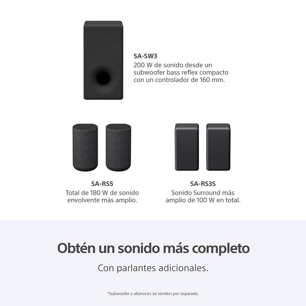 img Barra de sonido Sony 3.1 canales con tecnología 360 Spatial Sound HT-A3000