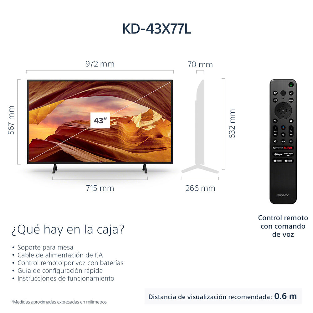 img LED 43" Smart TV Sony 4K HDR Google TV KD-43X77L