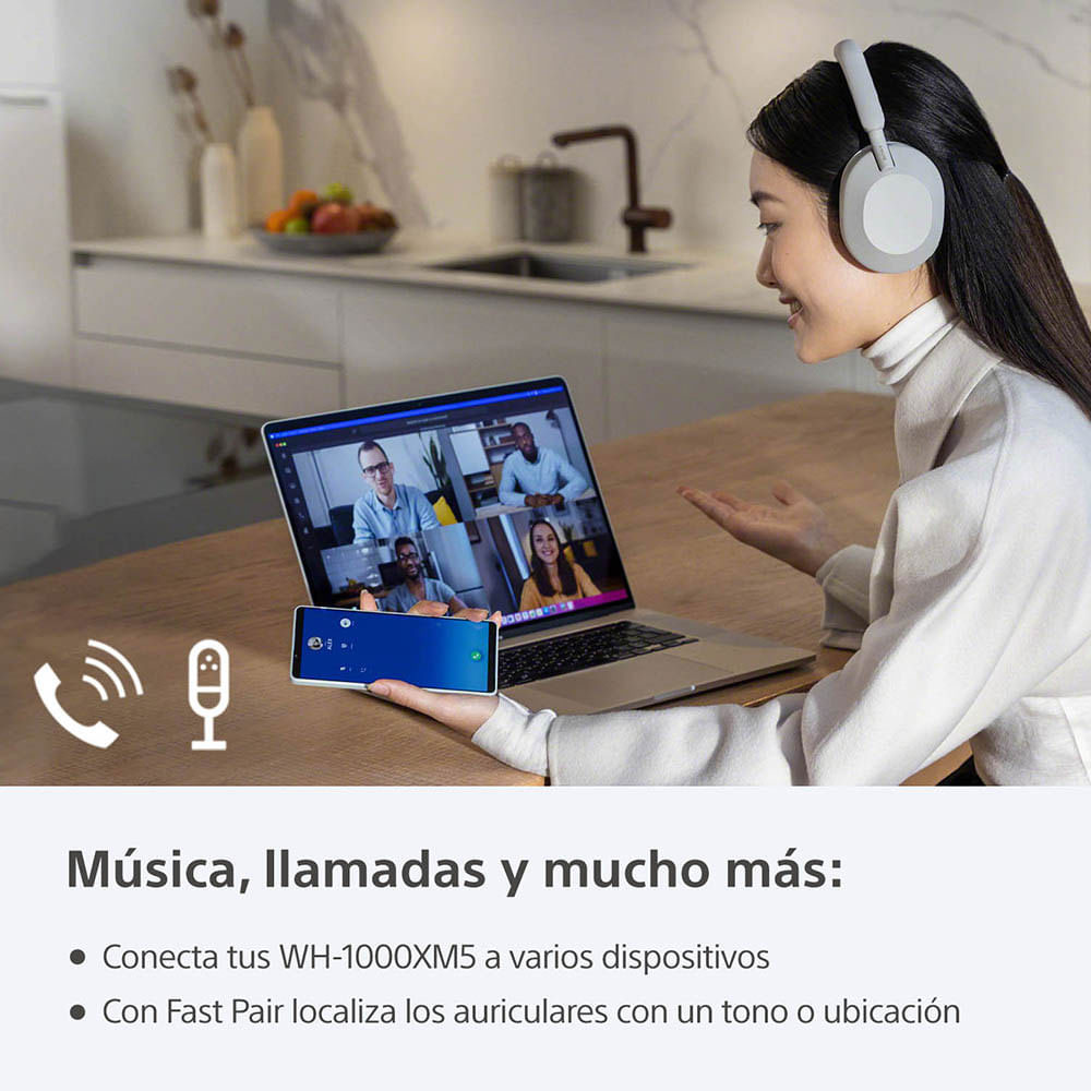 img Audífonos Bluetooth Sony con Cancelación de Ruido WH-1000XM5