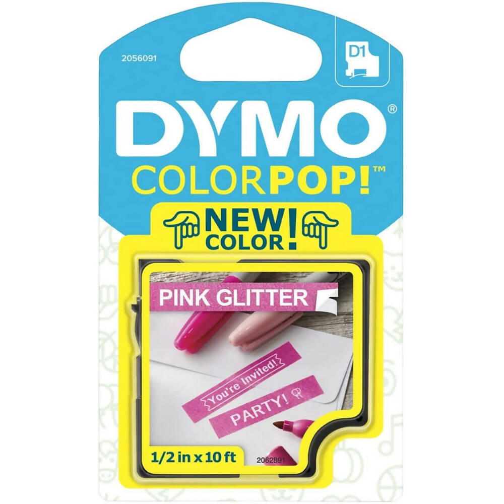 img Cinta Dymo D1 Labelmanager Color Pop Blanco sobre Rosado 12mm x 3m 2056091