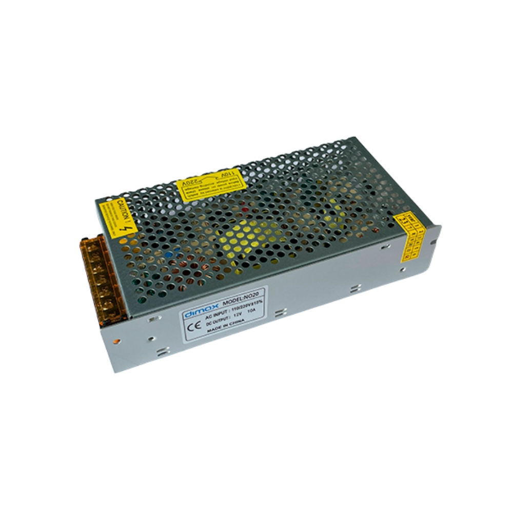 img Fuente de Poder Dimax Tipo Rejilla Salida 12Vdc 10Amp Bornera de Conexion General Soporta Camara Chapa y Control de Acceso N020