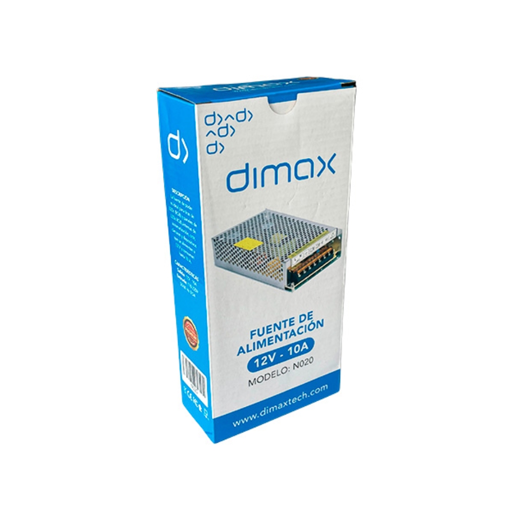 img Fuente de Poder Dimax Tipo Rejilla Salida 12Vdc 10Amp Bornera de Conexion General Soporta Camara Chapa y Control de Acceso N020