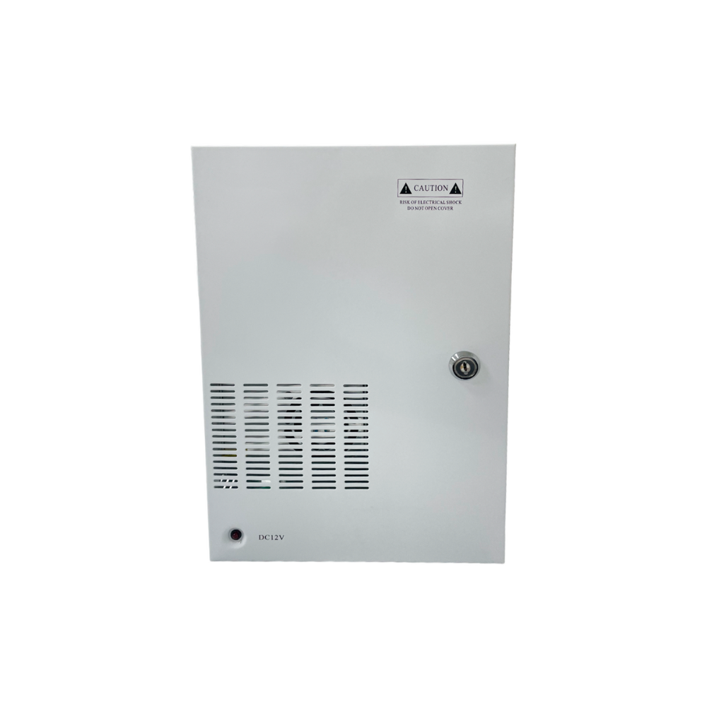 img Fuente Supervisada Dimax 12Vdc 25Amp con 18 Salidas para Camaras 12Vdc 1.3Amp Caja Metalica Fusible General y por Canal M006