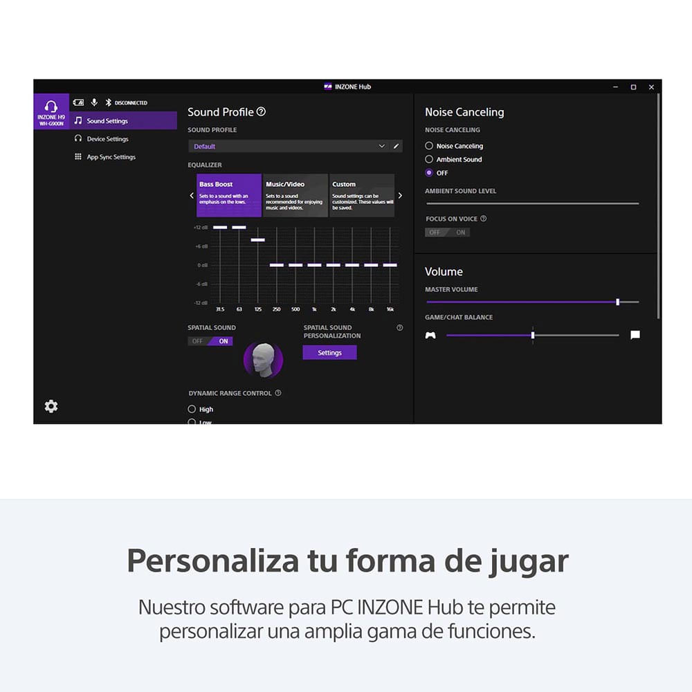 img Audífonos Bluetooth Sony con Microfono y Cancelación de Ruido para Juegos INZON3 H9