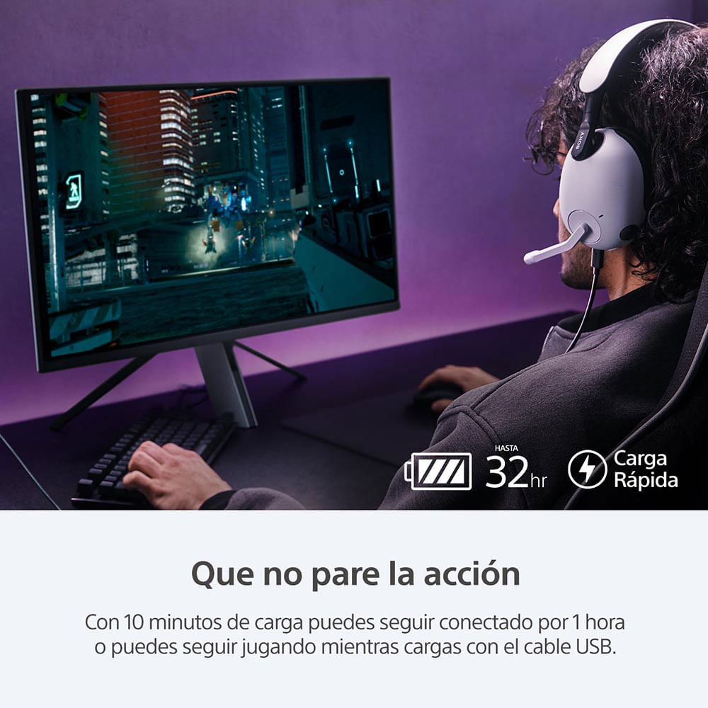 img Audífonos Bluetooth Sony con Microfono y Cancelación de Ruido para Juegos INZON3 H9