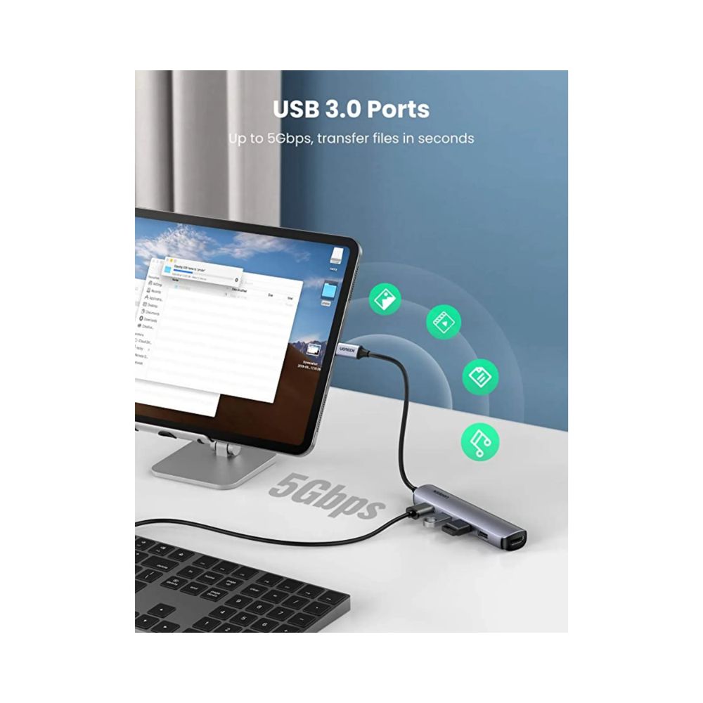 img Hub Multipuertos Ugreen USB + HDMI Ultradelgado