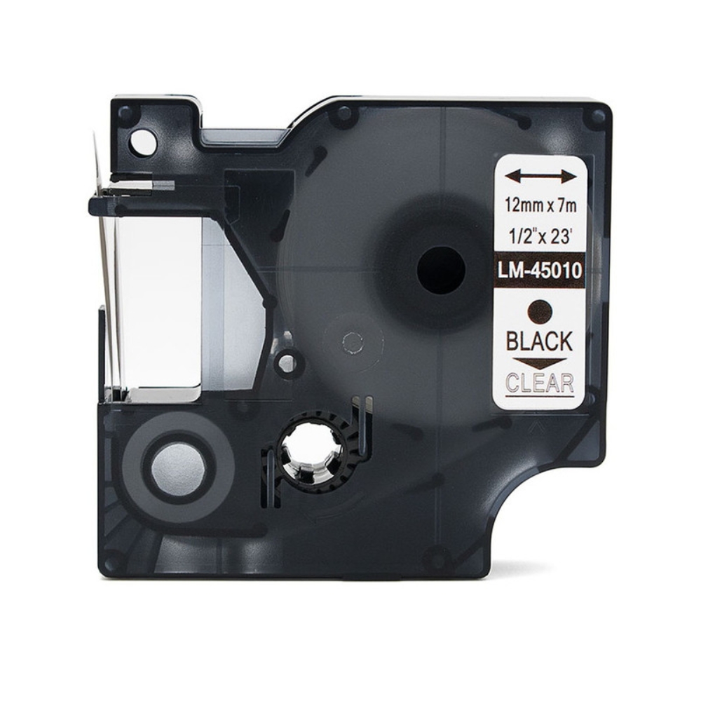 img Cinta Dymo D1 Labelmanager Standard Negro sobre Transparente 12mm x 7m 45010