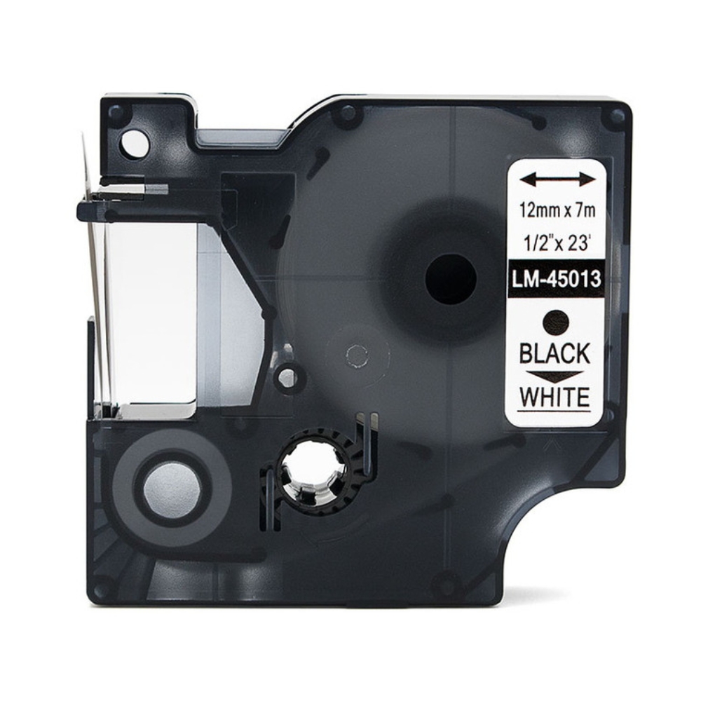 Cinta Dymo D1 Labelmanager Standard Negro sobre Blanco 12mm x 7m 45013