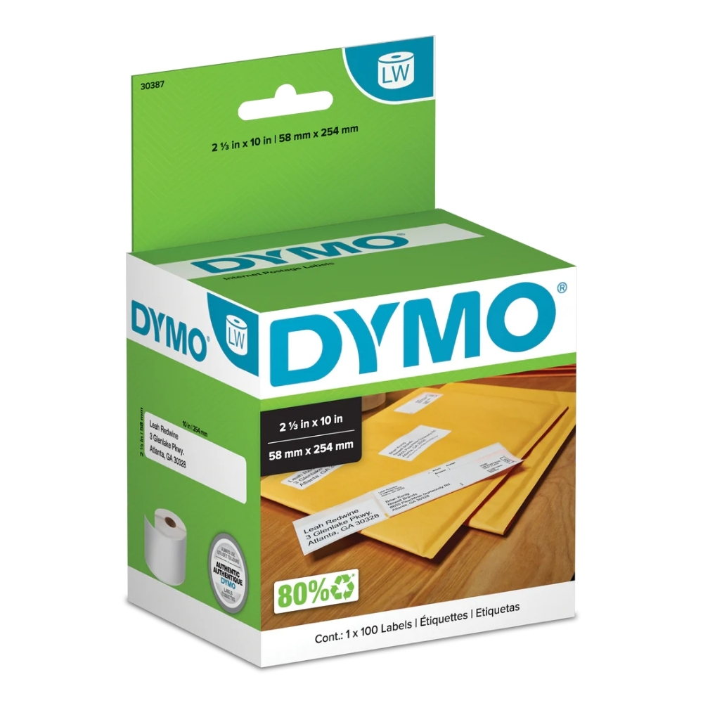 img Etiqueta Dymo Labelwriter 100 Piezas de 58mm X 254mm 30387