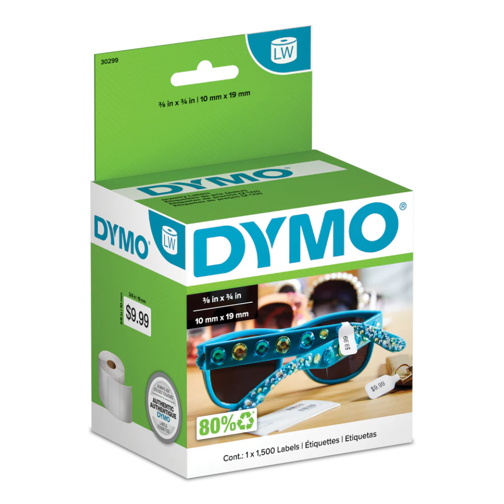 img Etiqueta Dymo Labelwriter 1500 Piezas de 10x19mm para Joyas 30299