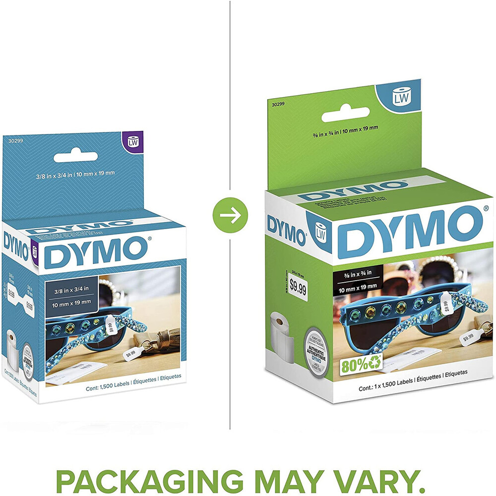 img Etiqueta Dymo Labelwriter 1500 Piezas de 10x19mm para Joyas 30299