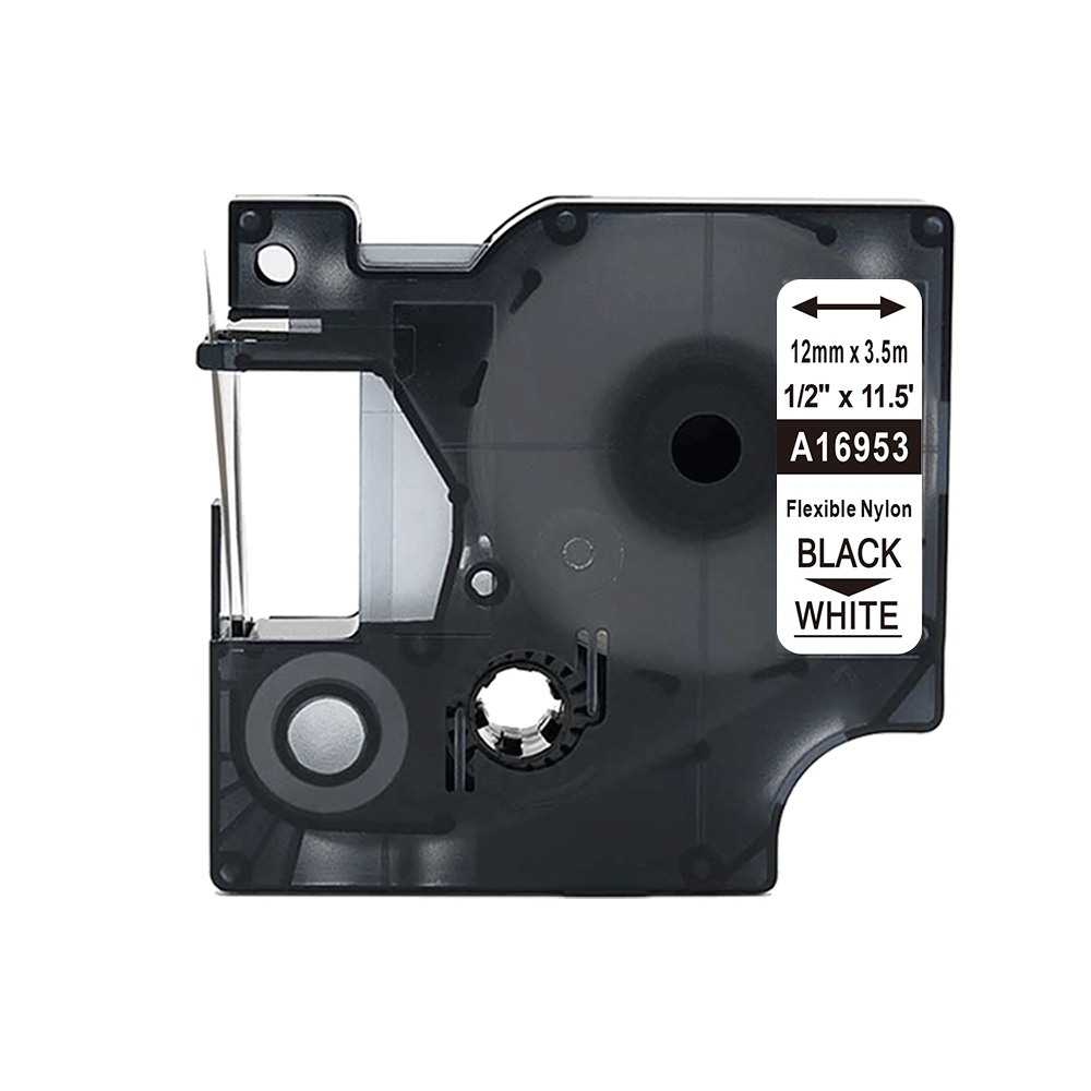 img Cinta Dymo D1 Labelmanager Flexible Negro sobre Blanco 12mm x 3.5m 16953