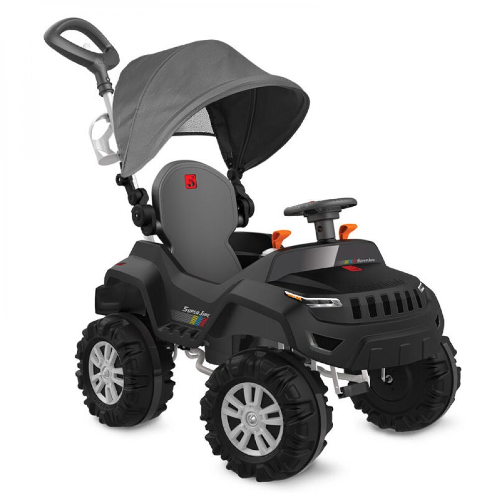 Super Jeep Bandeirante Negro Reclinable Con Techo