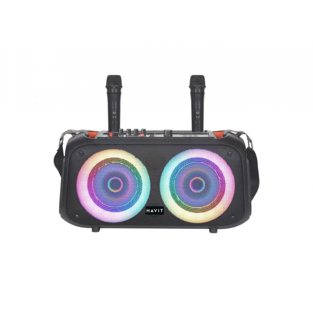Altavoz Havit Bluetooth 5.0 RGB con 2 Microfonos Parlantes de 6.5" 20 Watts Funcion Bluetooth USB Micro SD Radio FM Aux TWS Jack de Microfono SQ127BT