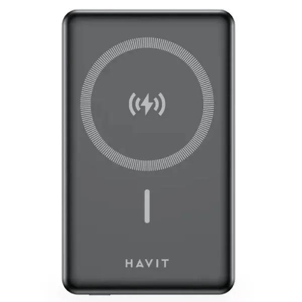 img Cargador Portatil Havit Power Bank Magnetico de 10.000 mAh puerto USB-C color Negro PB5203-BLACK