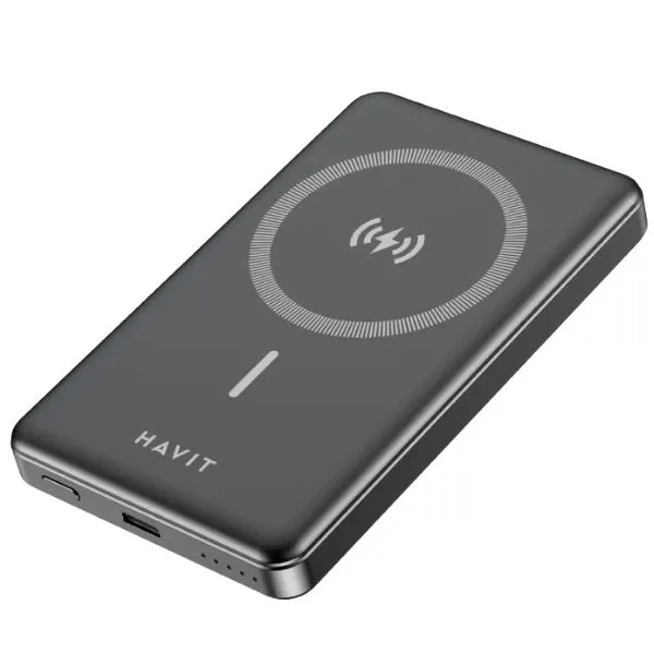 img Cargador Portatil Havit Power Bank Magnetico de 10.000 mAh puerto USB-C color Negro PB5203-BLACK