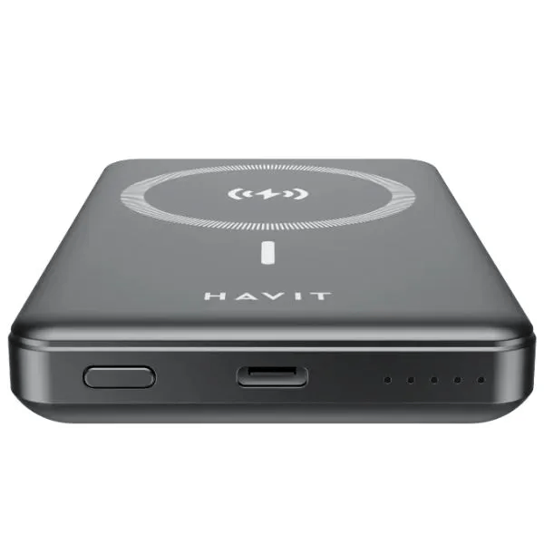 img Cargador Portatil Havit Power Bank Magnetico de 10.000 mAh puerto USB-C color Negro PB5203-BLACK