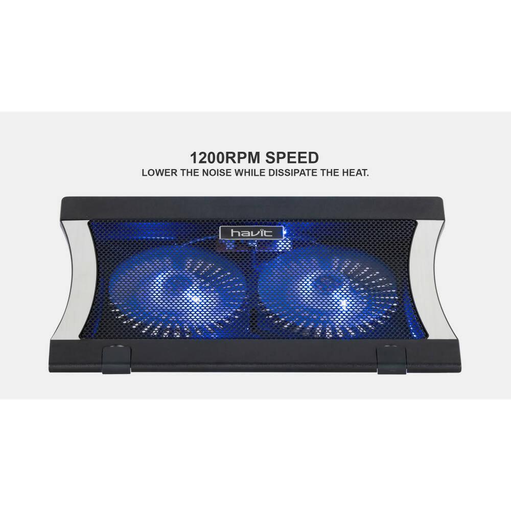 img Soporte Cooler Havit para Laptop hasta 16" con 2 ventiladores y 2 Puertos USB-A HV-F2051