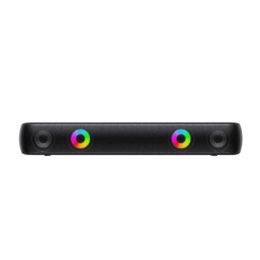 Altavoz Havit Barra de Sonido RGB TWS Bateria hasta 7 Horas Bluetooth 5.0 Potencia 5Wx2 Soporta BT USB Aux TF Card Radio FM Puerto USB-C Material ABS SK854BT