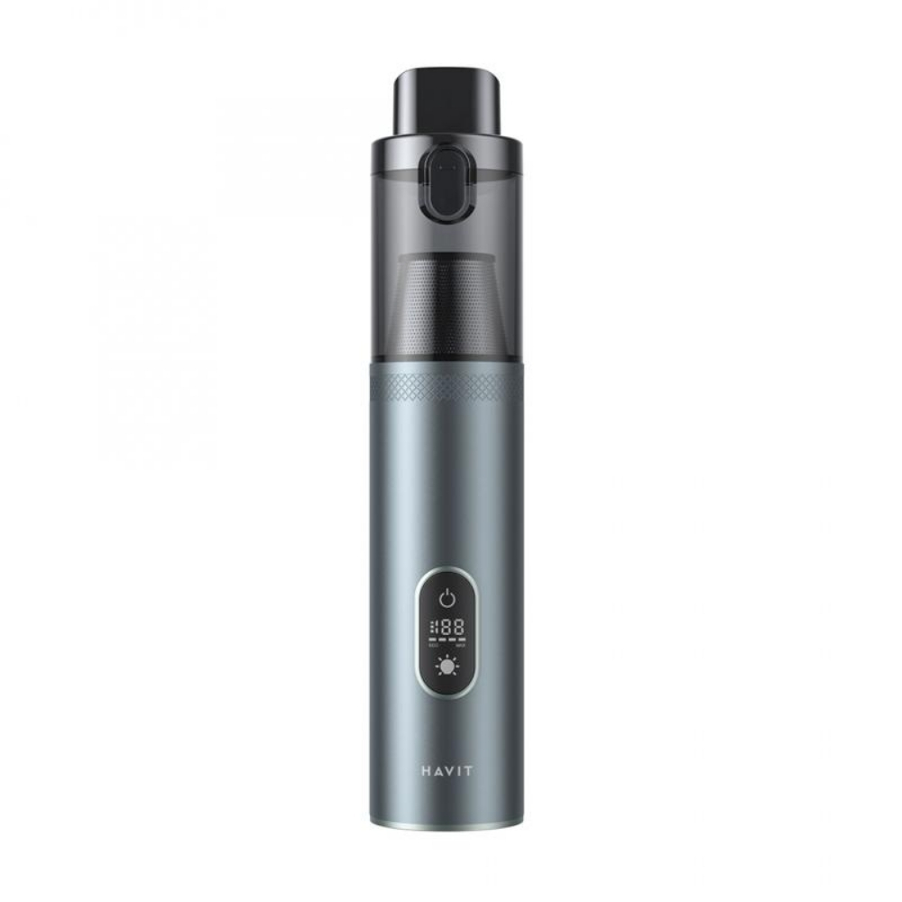 Aspiradora Havit Portatil 2en1 para Vehiculo Poder de Succion 14000Pa con Filtro Lavable Pantalla LCD VC019