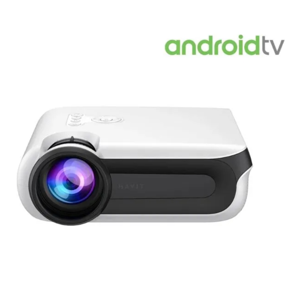 img Proyector Havit Android TV FullHD 1080P Pantalla 43" hasta 220" 8500 Lumens 350 ANSI Lumens Altavoz Estereo Doble Banda 2.4 y 5.0GHz PJ209 PRO-EU-W