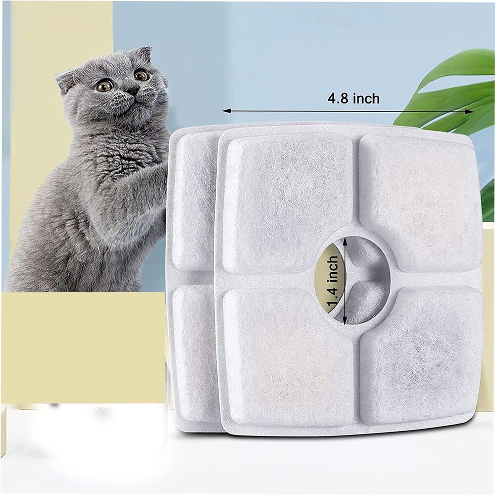 img Filtro de Fuente de Agua para Mascotas para Fuente Cuadrada Superior de 84Oz / 2.5L con 3 sistemas de filtración