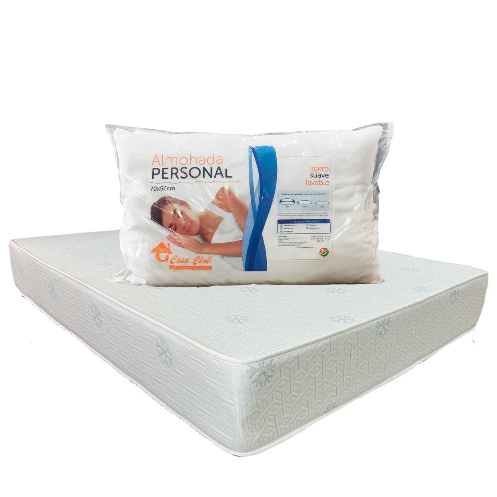 Combo Colchon Atenena 1.5plz. + Almohada Fibra Personal