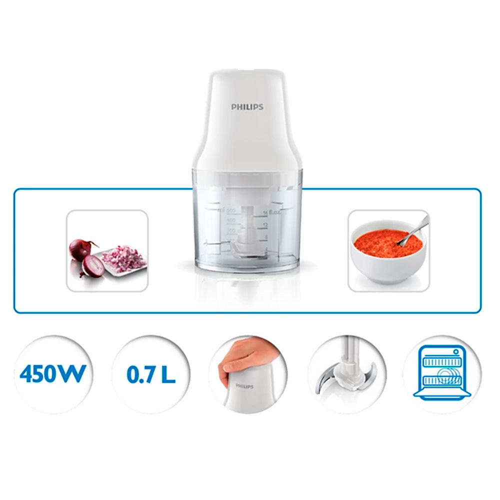 img Picadora Philips Blanco Transparente HR1393/00