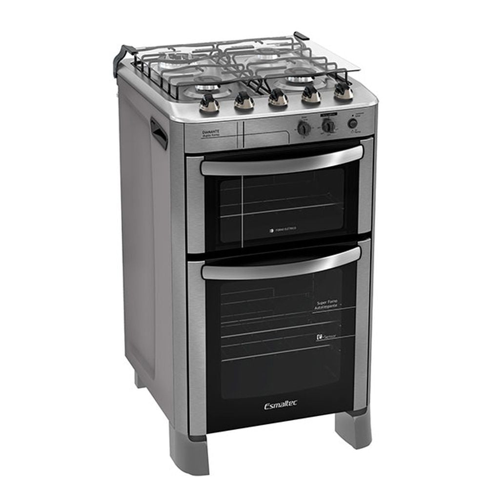 Cocina Esmaltec Diamante 4038 Inox de 4 Hornallas