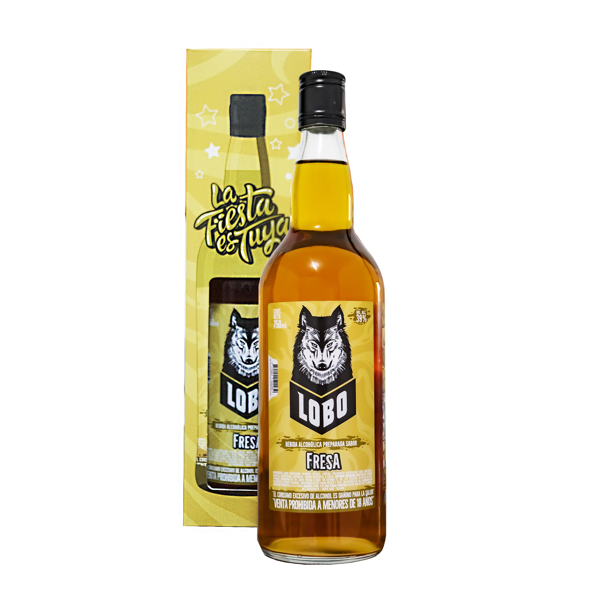  Bebida Alcohólica Lobo Preparada Sabor Fresa 750ml